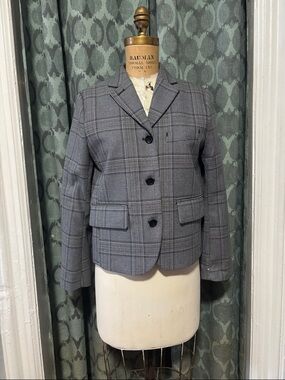 H&M Gray Plaid Blazer Jacket